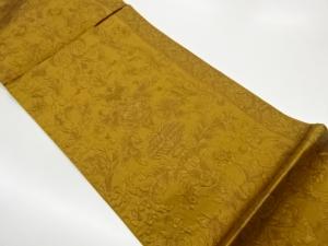 ふくれ織壺に花唐草模様織出し袋帯